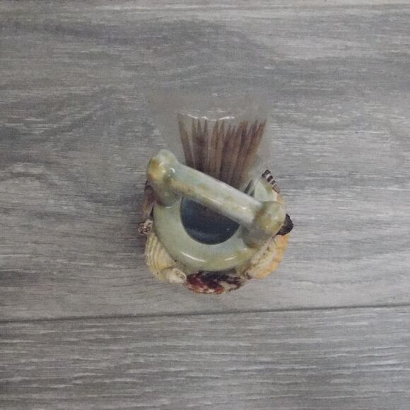 Nautical Coastal Kitchen Decor Seashell Toothpick Holder Basket Wishing Well - Picture 9 of 16